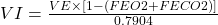 VI = \frac{VE \times [1 - (FEO­{2} + FECO­{2})]}{0.7904}