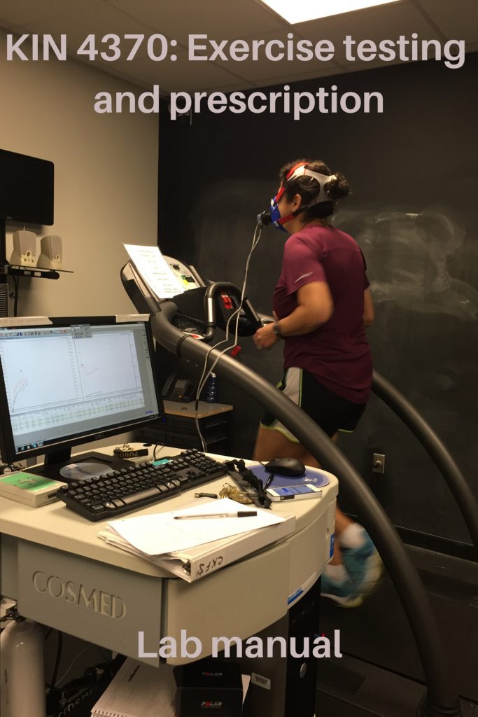 KIN 4370 Exercise Testing and Prescription Lab Manual Simple Book