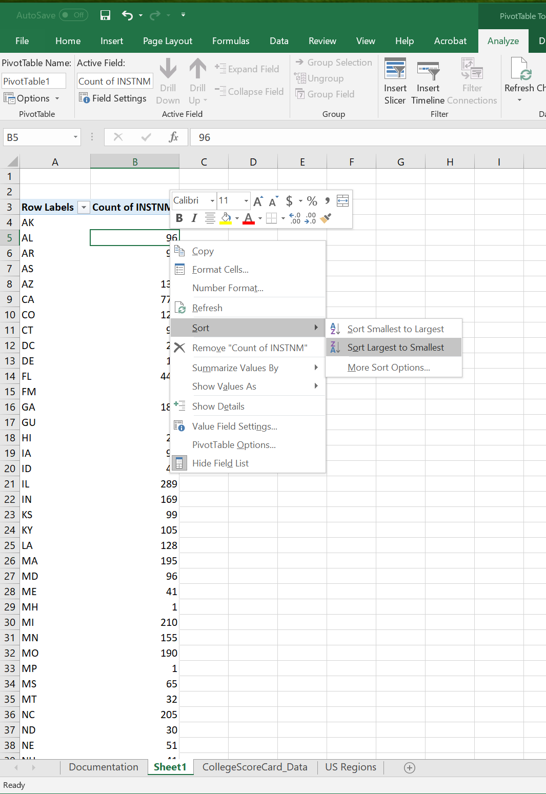 6.2 Sort & Filter PivotTable Data – Excel For Decision Making