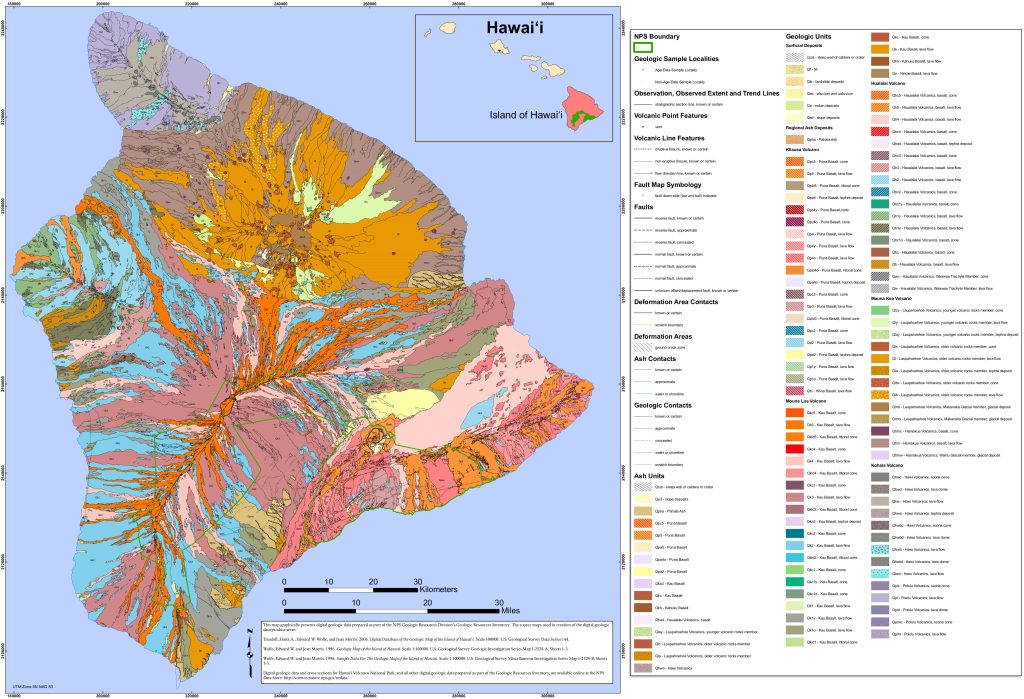 Geologic Map of Big Island, Hawaii