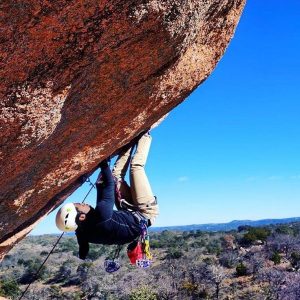 Rock climbing at Enchanted Rock State Natural Area TX