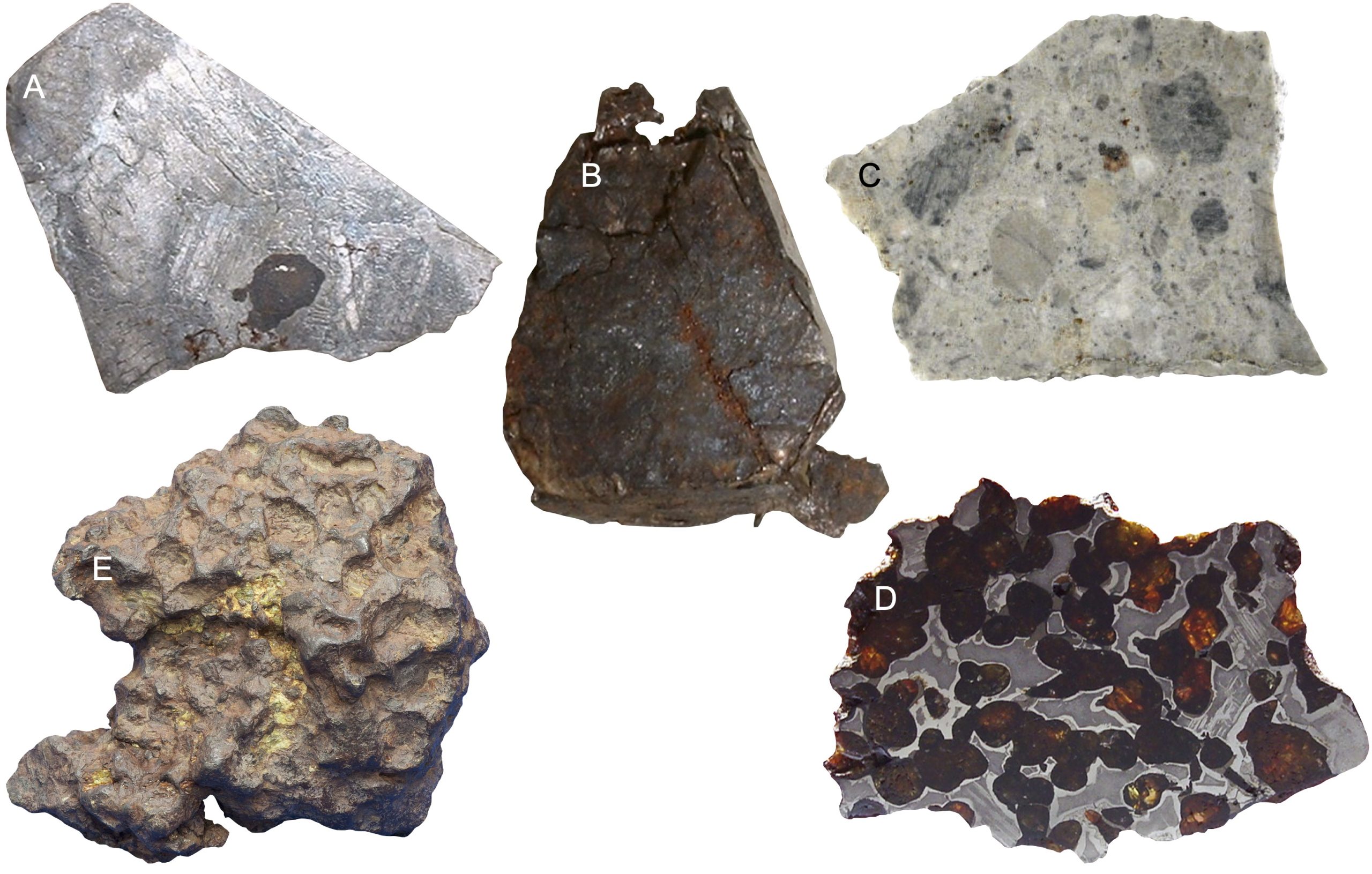 Five meteorites from Texas