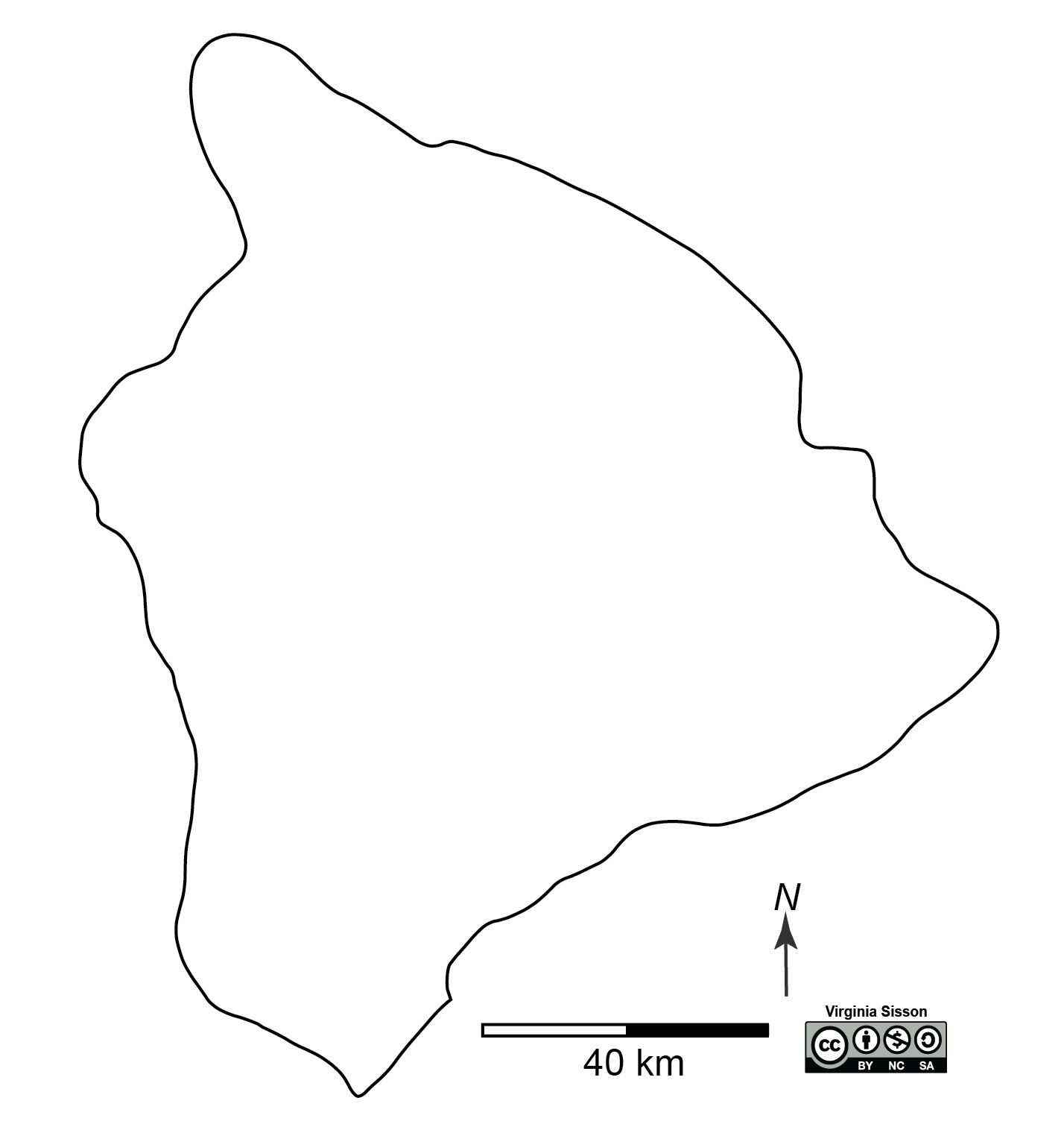 Outline of Big Island, Hawaii