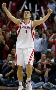 Image showing Yao Ming with two fists up