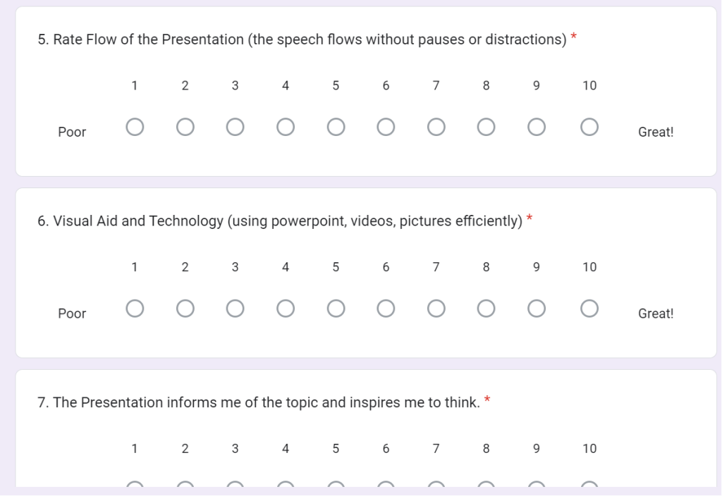 Continued Peer Review Grading Form