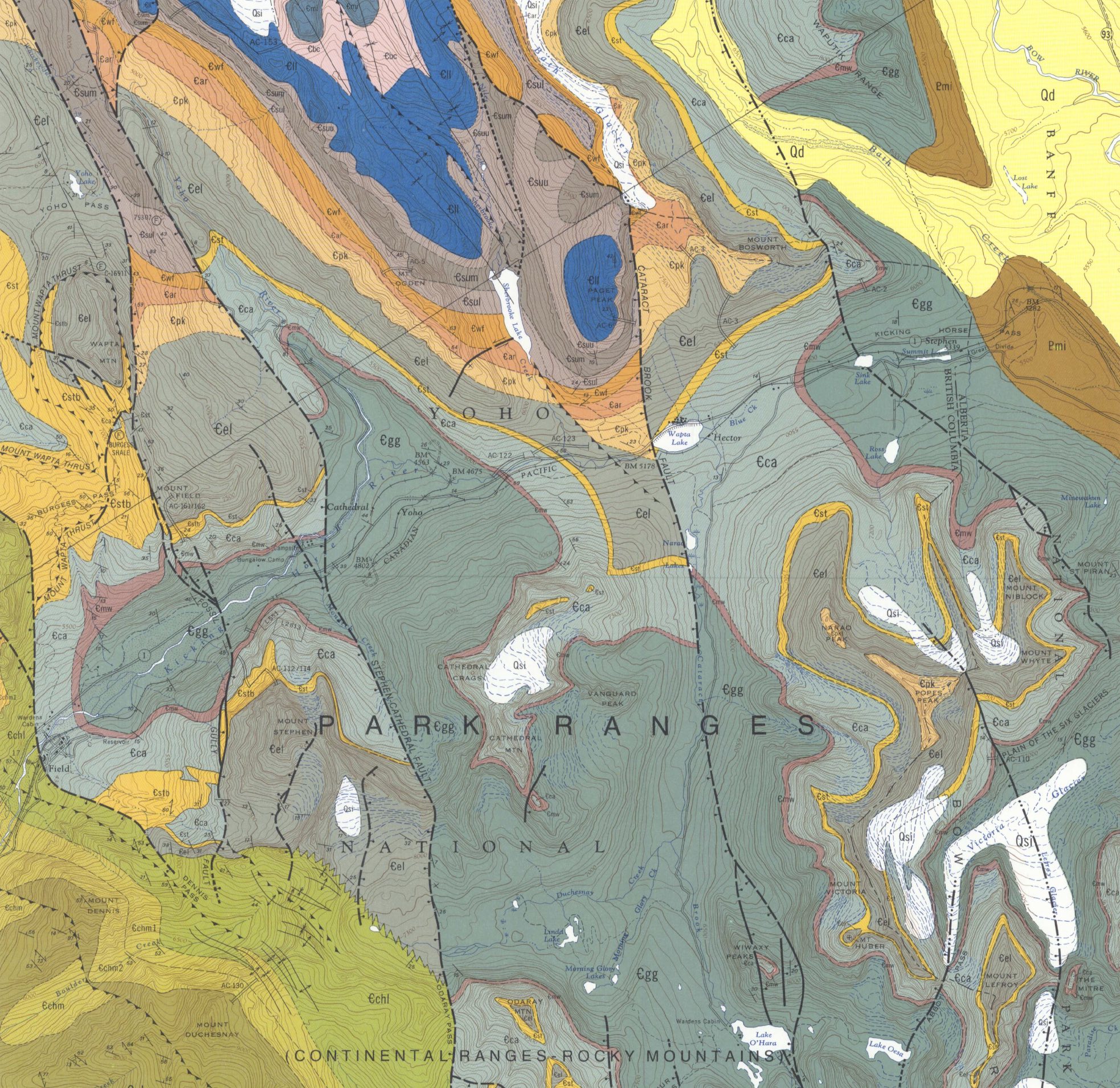 Screenshot of the Burgess Shale geologic map
