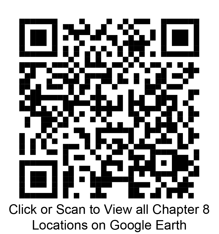 Click or scan to view all chapter 8 locations on Google Earth